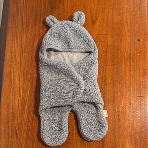 Cozy Gray Baby Bear Swaddle